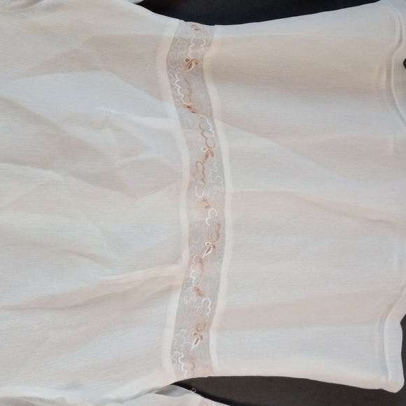 Sifa Fashion Vtg Ivory Sheer Top - Picture 4 of 9